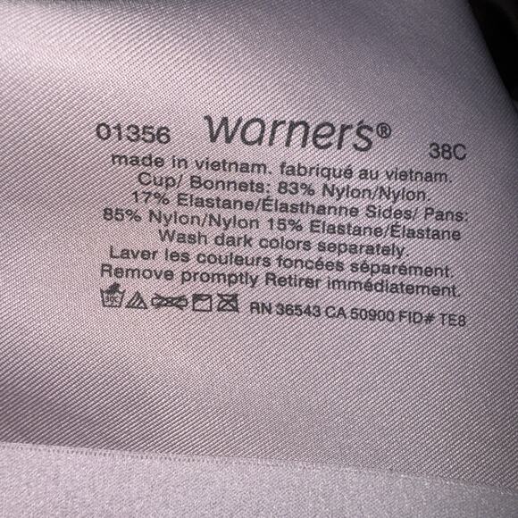 Warners simply perfect Bras set 2 White stone Underwire 01356 Back Smoothing 38C - Picture 11 of 11